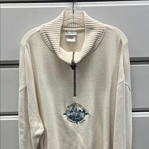 Vintage Disney Cream Zip-Up Sweater